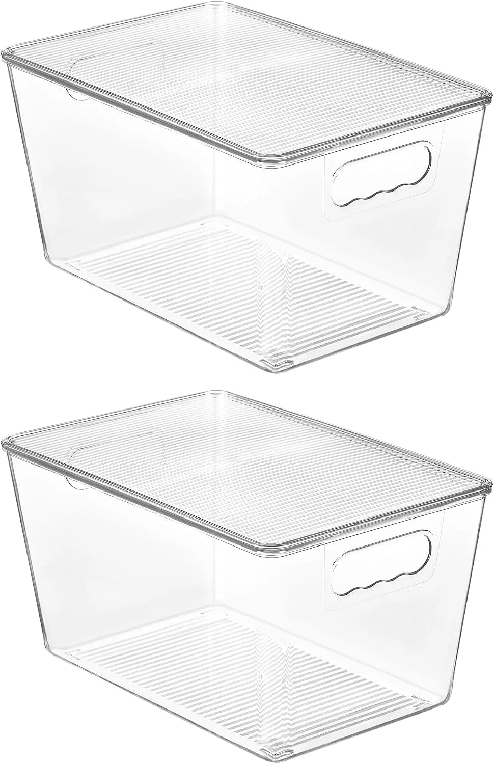 Special Clear Stackable Storage Bins with Lids and Handles, Large, BPA-free Plastic, Organize Vertically - Image 3