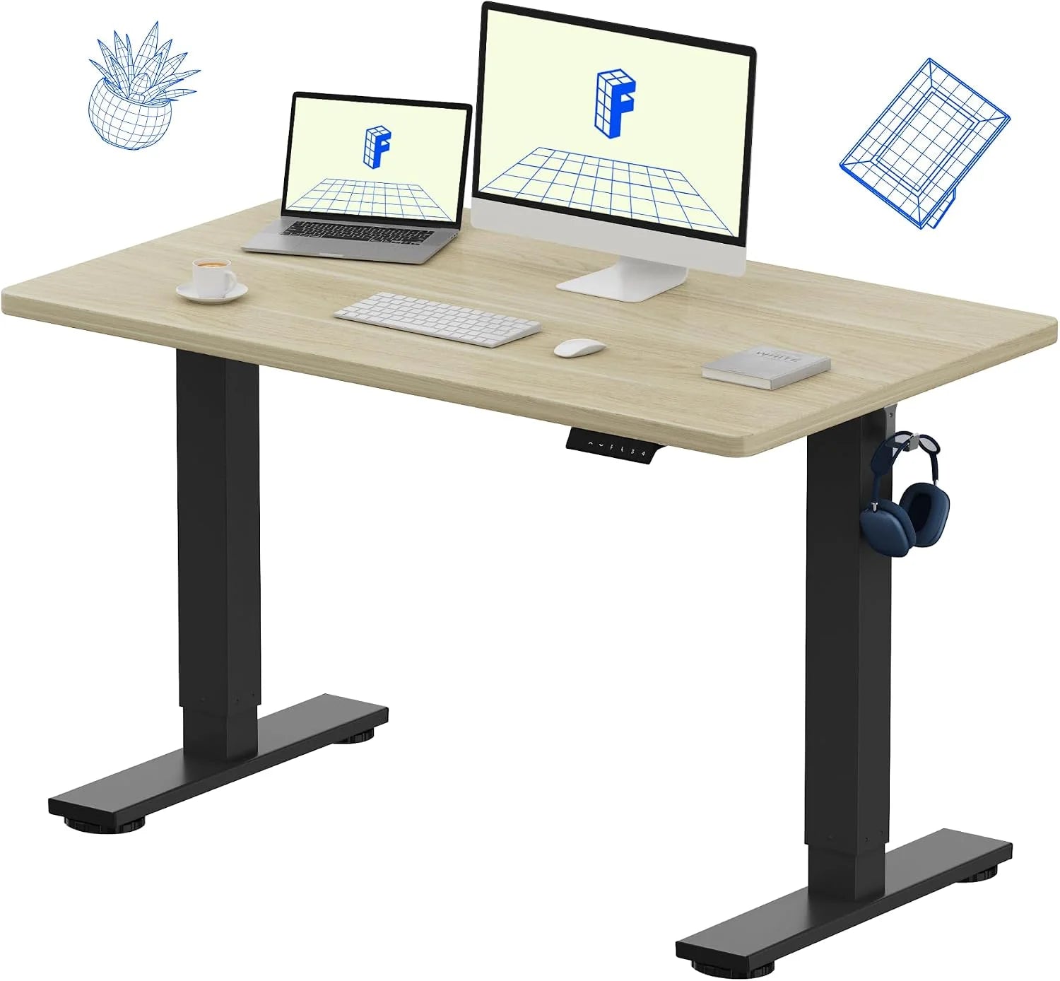Special FLEXISPOT EN1 One-Piece Standing Desk, Electric Adjustable with 4 Memory Presets, 176 LBS Capacity, 48×24 Black - Image 8