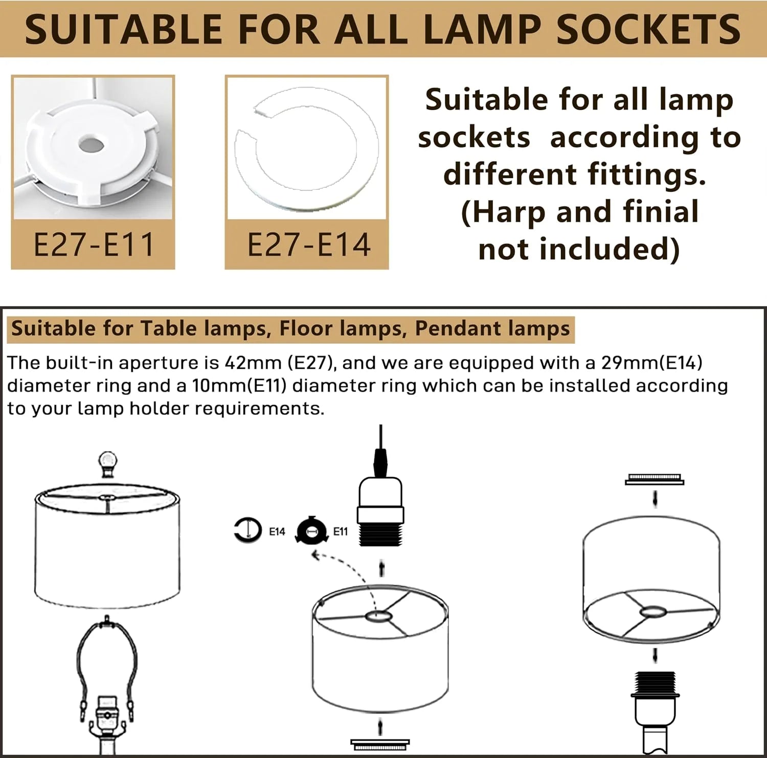 Special GO&SO Lamp Shades Set of 2, Modern Lamp Shades For Table Lamps Replacement - Image 35