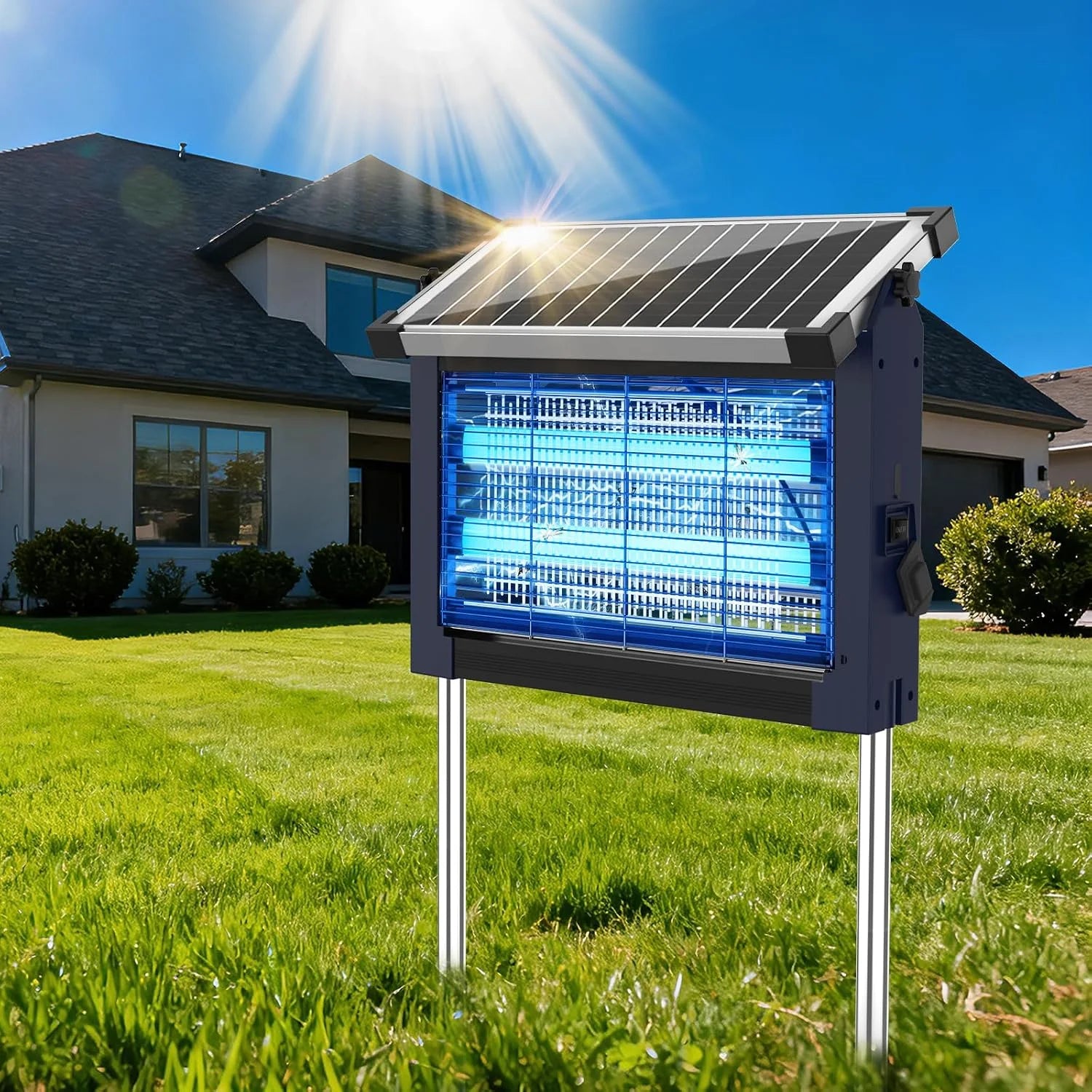 Special Solar Bug Zapper Outdoor, 4500V Mosquito Zapper Fly Trap for Patio, 10W Solar Panel, IPX5 Waterproof - Image 4