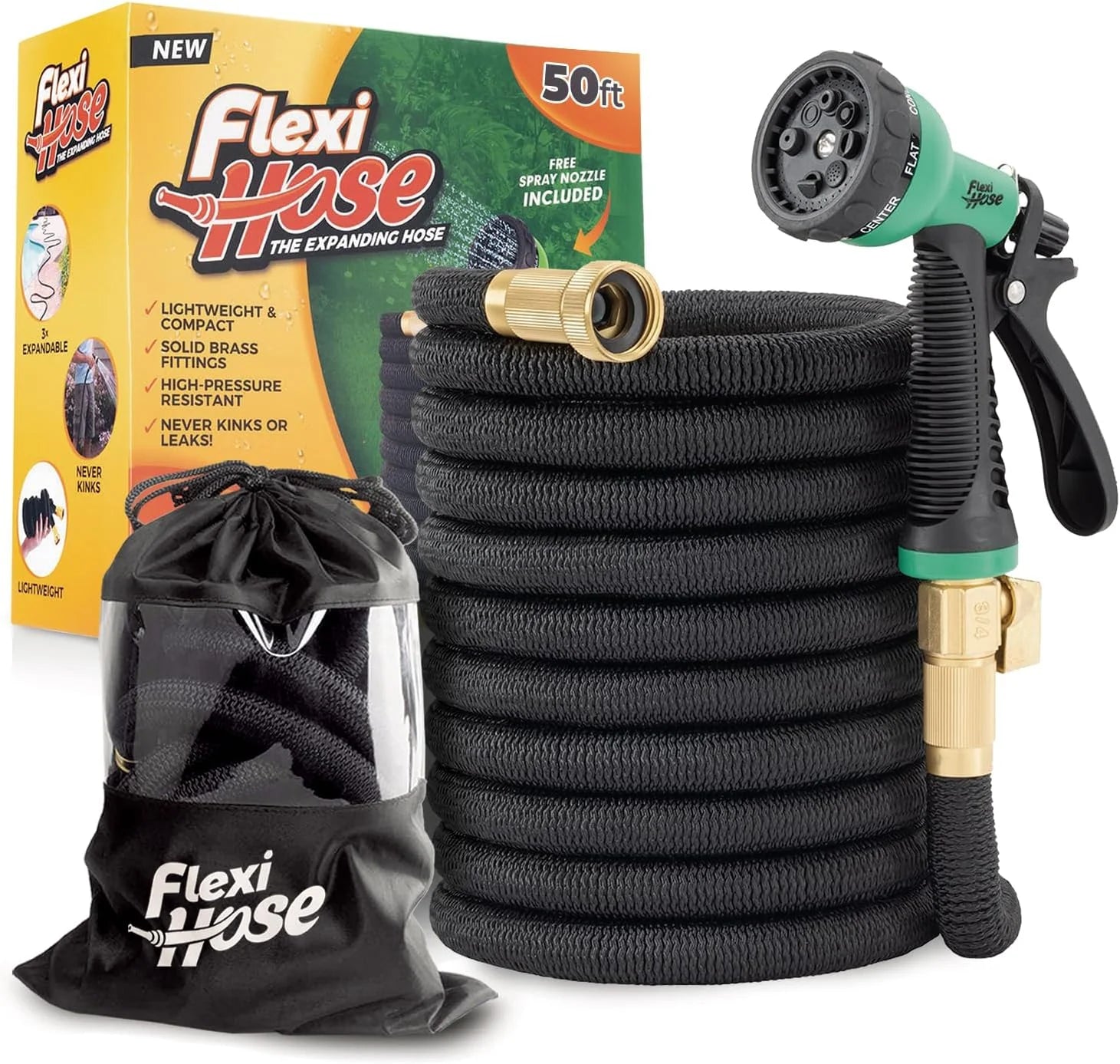 Special Hose Plus Expandable Garden Hose with 8 Function Nozzle, 100FT, Lightweight Retractable Garden Hose