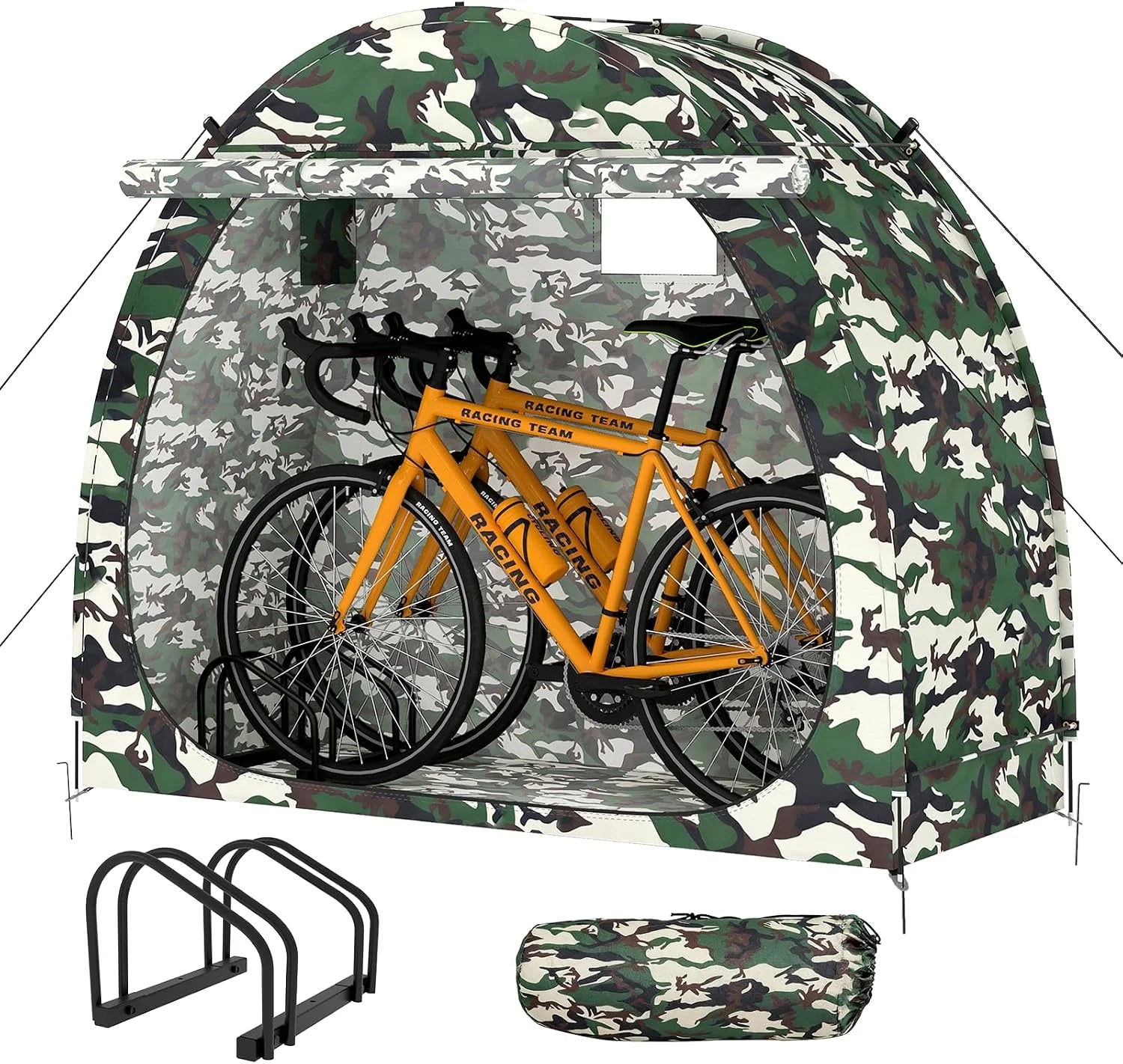 Special Bike Tent with Bicycle Racks Outdoor Bicycle Storage Sheds, Black - Image 2