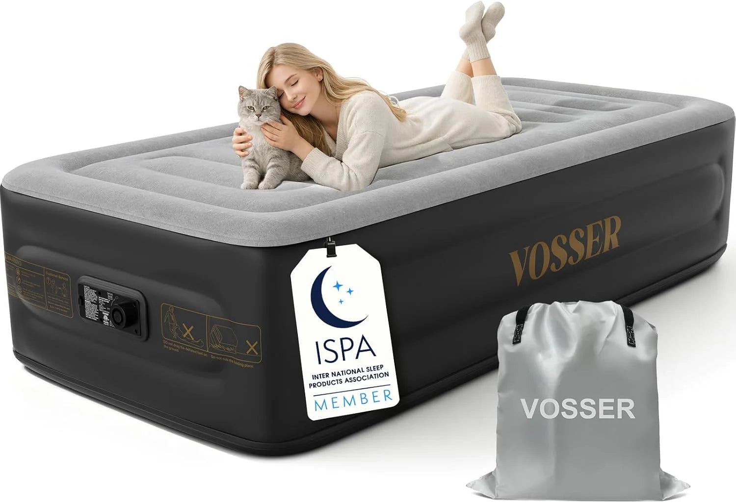 Special Queen Air Mattress with Built-in Pump, 18″ Raised Blow Up Mattress, Flocked Top Inflatable Mattress for Home - Image 9