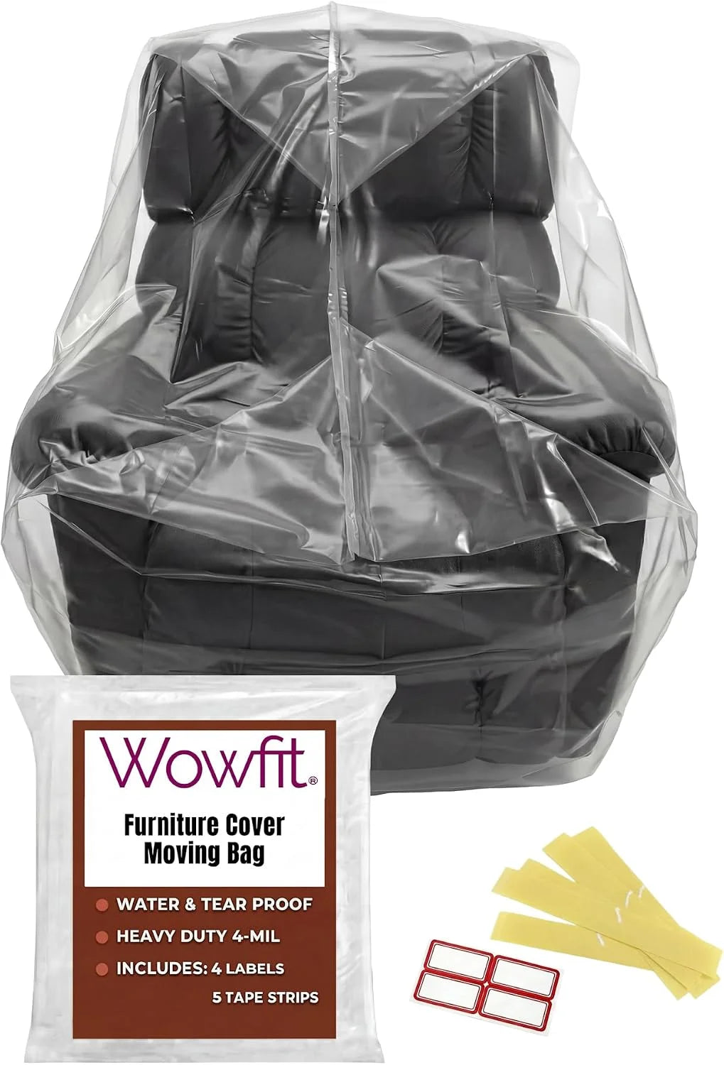Special 4mil Couch Cover for Moving, Clear Sofa Storage Bag, 92Wx42Dx62/41H - Image 2