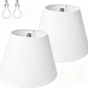Special Empire Beige Linen Lamp Shades Set of 2