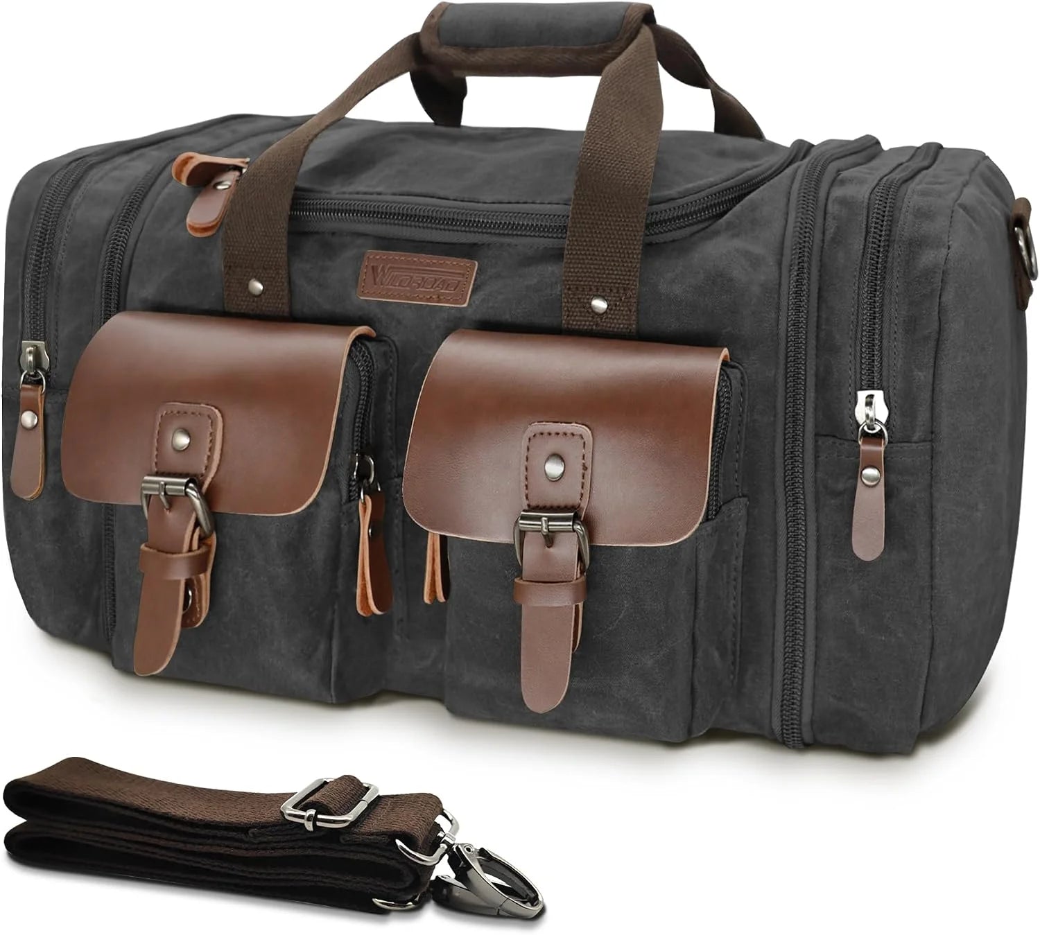 Special Wildroad Waxed Canvas Duffle Bag ” 50L Waterproof Weekender Overnight Travel Bag - Image 6