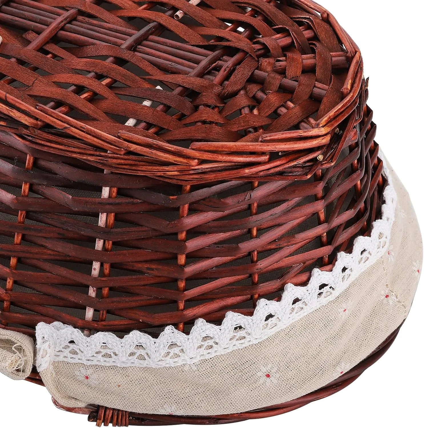 Special Basket with Handle, Picnic Baskets with Liner, Empty Gift Gardening Baskets for Harvesting, Willow - Image 4