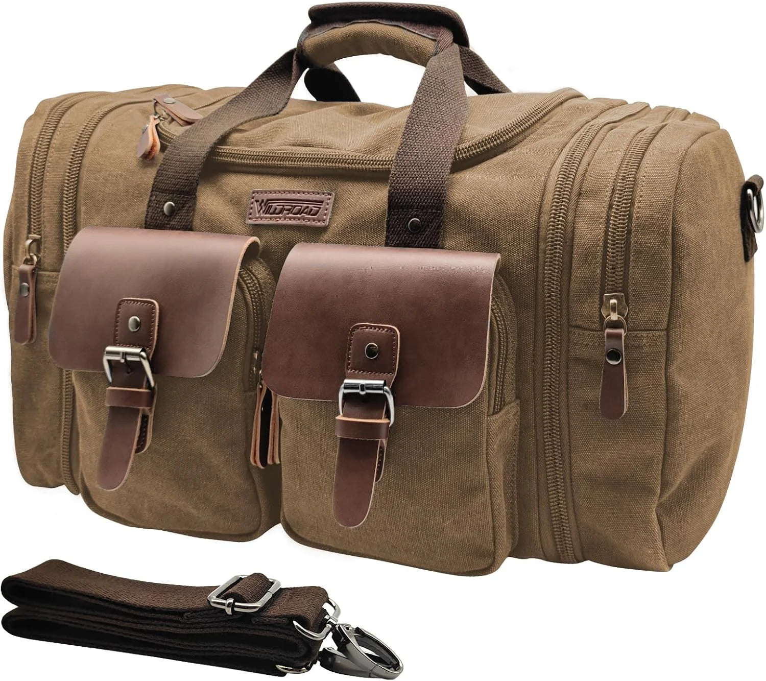 Special Wildroad Waxed Canvas Duffle Bag ” 50L Waterproof Weekender Overnight Travel Bag - Image 12