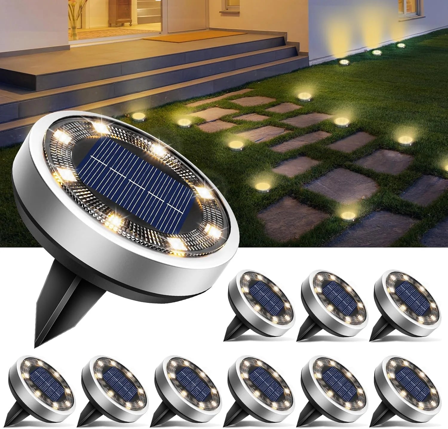 Special 16 Pack Solar Lights Outdoor Waterproof, 8 LED Solar Ground Lights – For Home Projects - Image 19