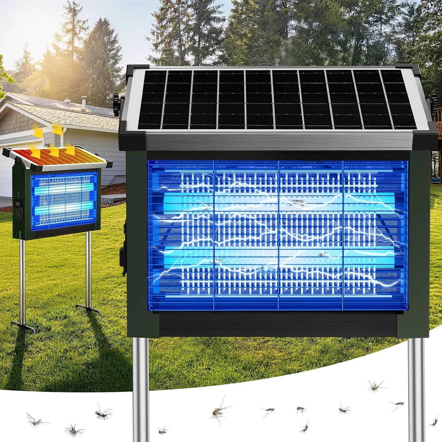 Special Solar Bug Zapper Outdoor, 4500V Solar Mosquito Zapper for Outdoor & Indoor, 1/2 Acre Coverage Cordless Rechargeable - Image 4