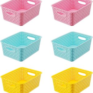 Special Plastic Storage Weave Baskets, Versatile Shelf Organizer Woven Baskets for Classrooms, Children’s Rooms