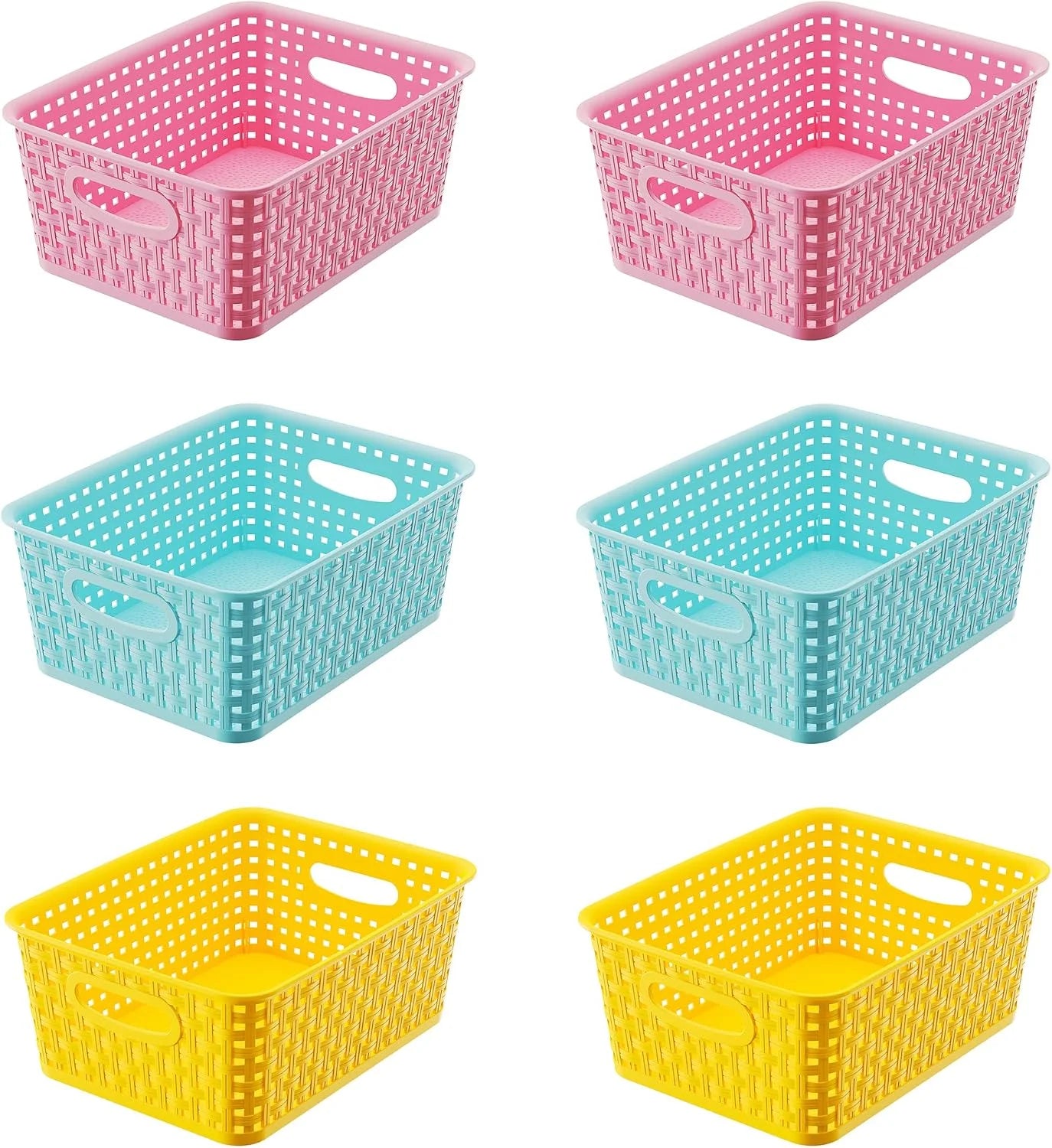Special Plastic Storage Weave Baskets, Versatile Shelf Organizer Woven Baskets for Classrooms, Children’s Rooms